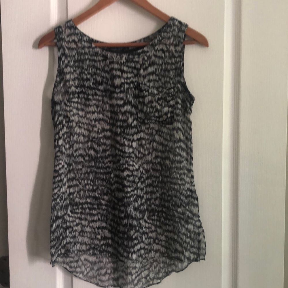 Rachel Zoe Sheer Tunic 100% Silk Black Size 0